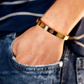Carved Om 24k Gold Plated Bracelet