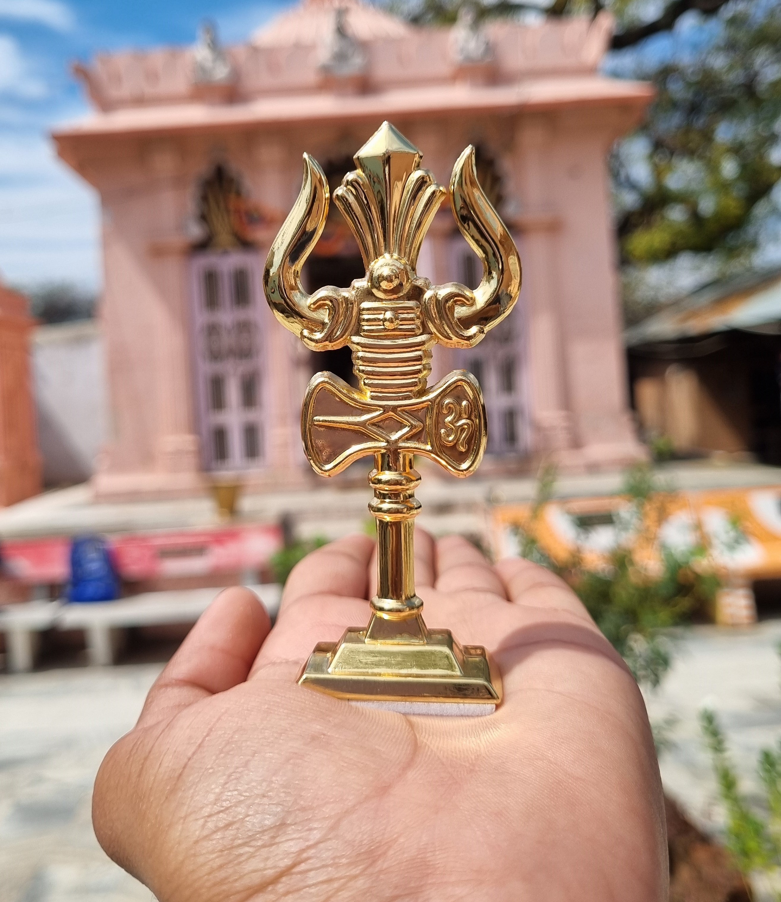 Gold Plated Premium Car Desk Trishool