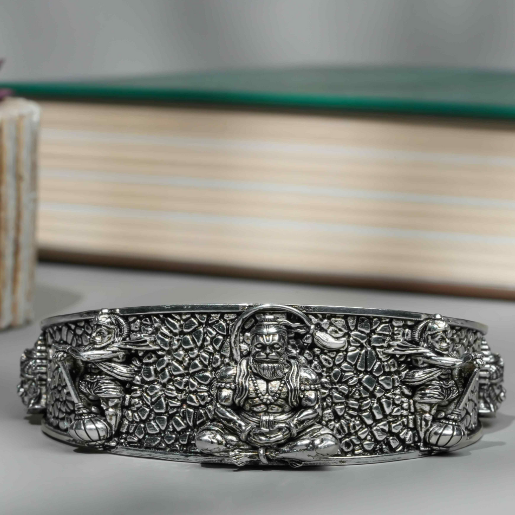 Silver Plated Hanumanji Kada