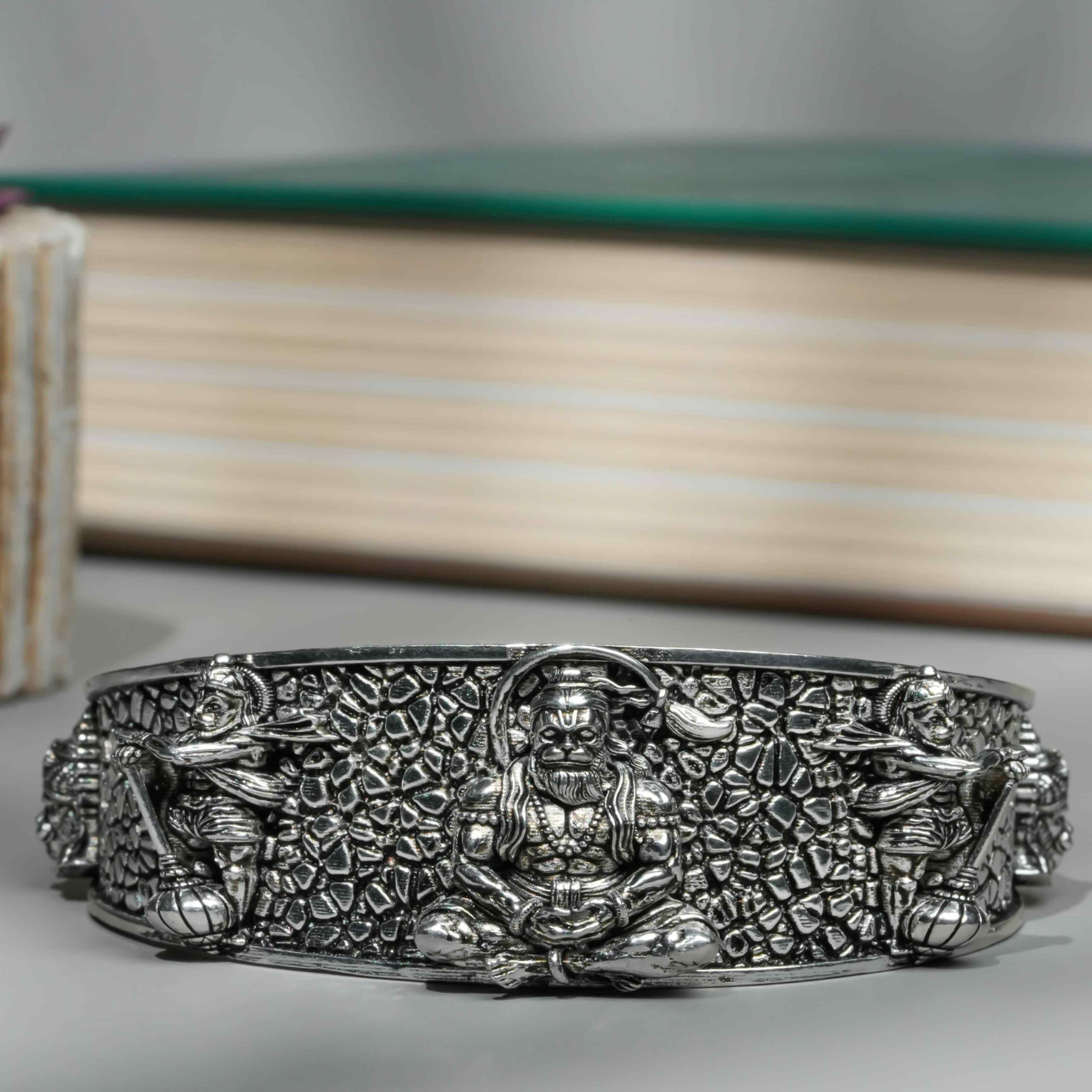 Silver Plated Hanumanji Kada