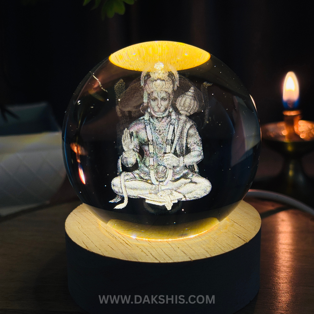 Hanuman Ji 3D Crystal Divine Lamp