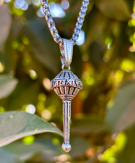 Silver Plated Gada Pendant Chain