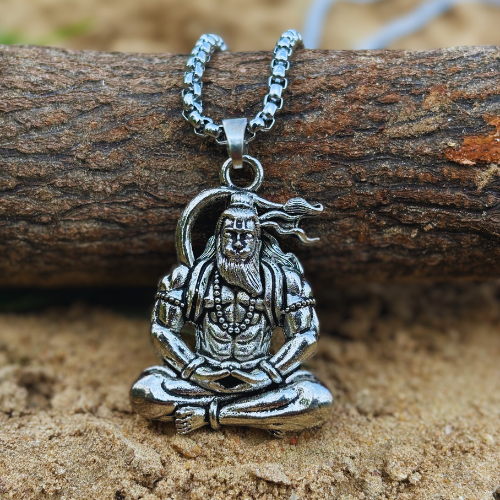 Silver Plated Hanuman Locket With Chain