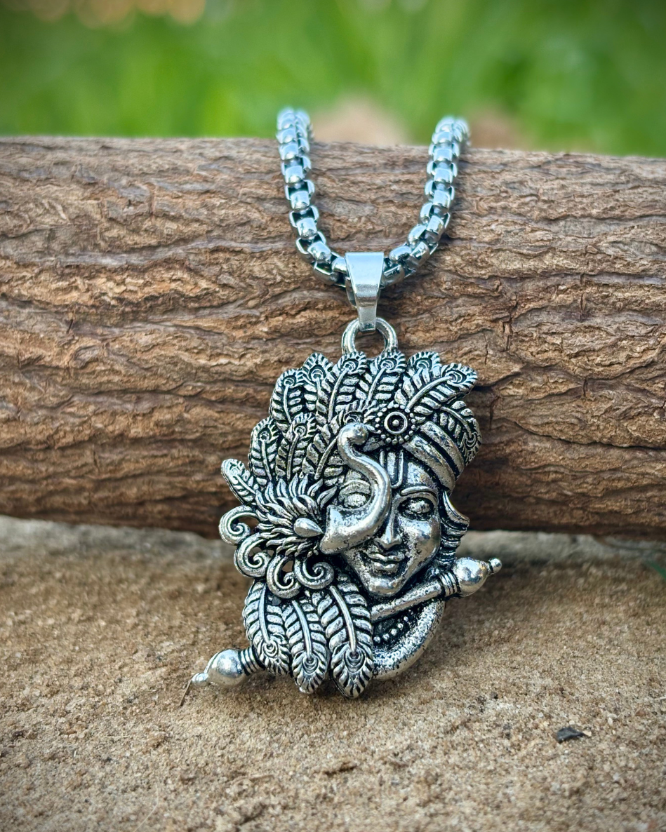 Silver Plated Krishna Necklace