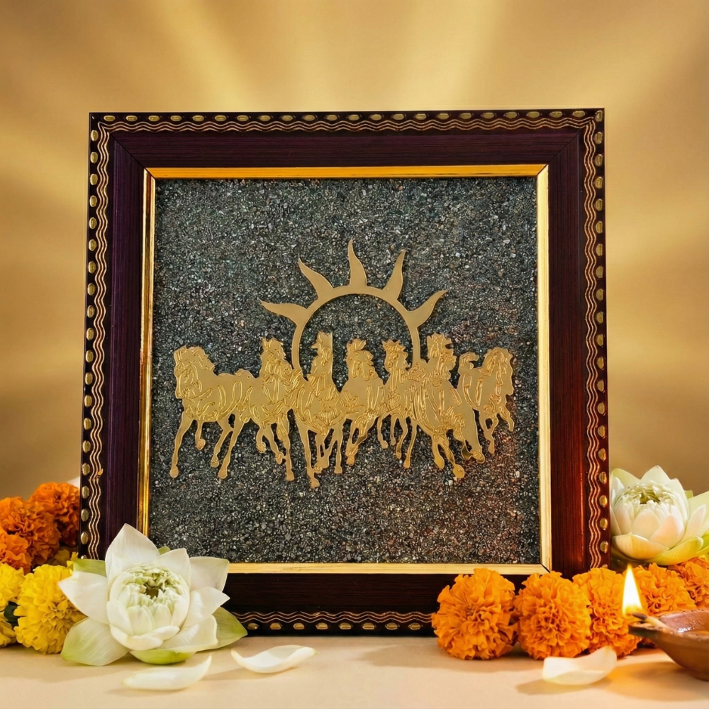 7 Horses on Raw Pyrite Frame ( Buy 1 get 1 Free )