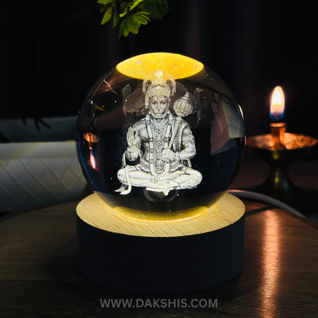 Hanuman Ji 3D Crystal Divine Lamp