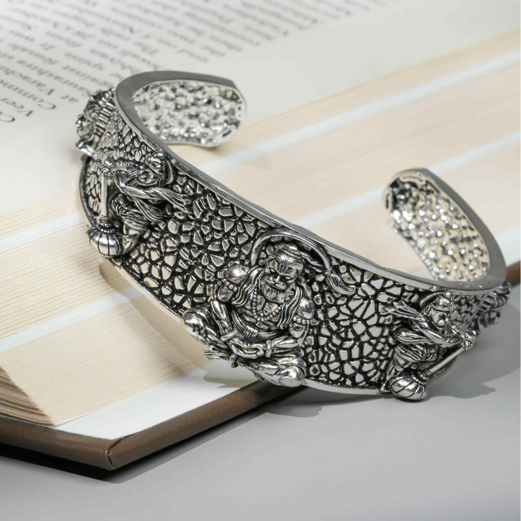 Silver Plated Hanumanji Kada