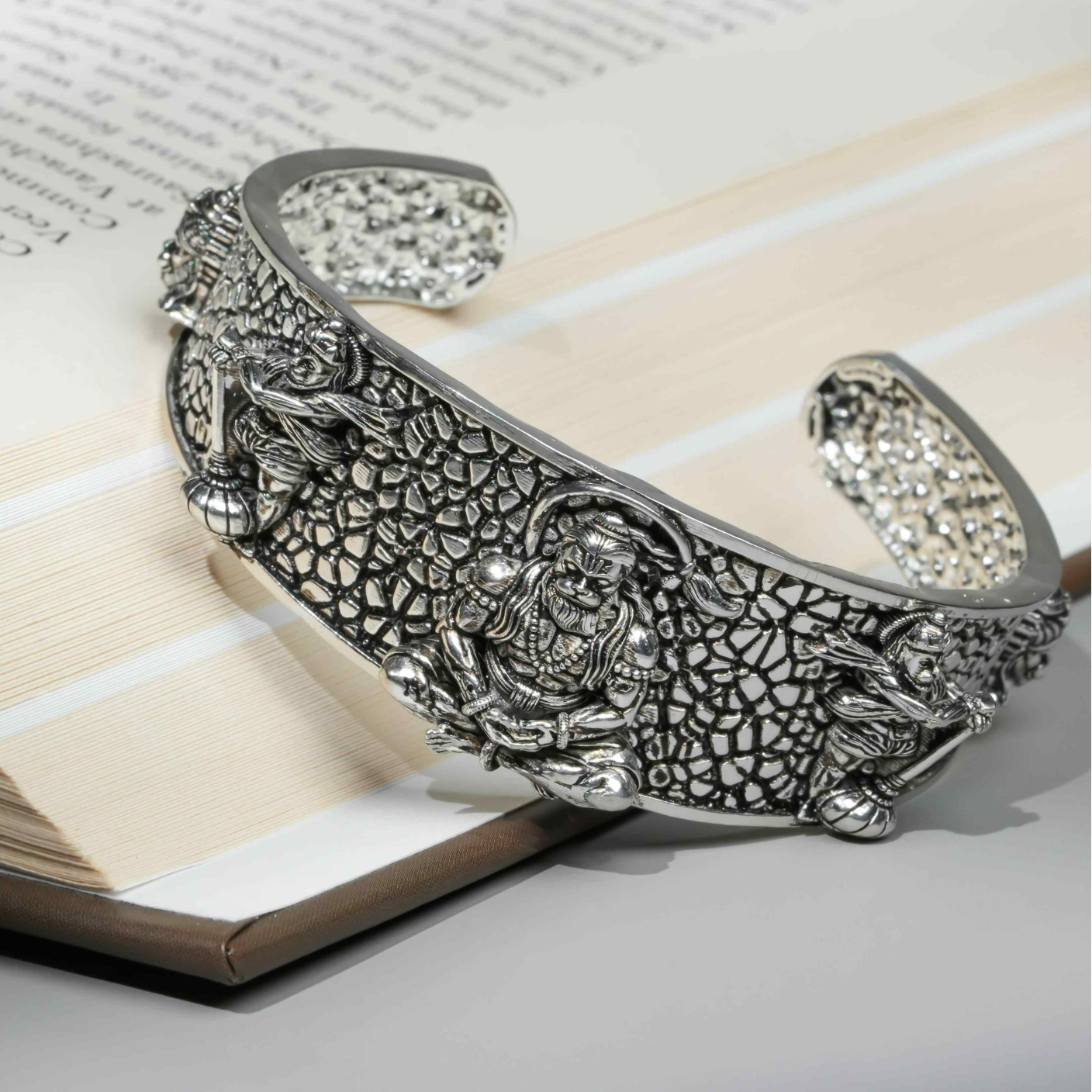 Silver Plated Hanumanji Kada