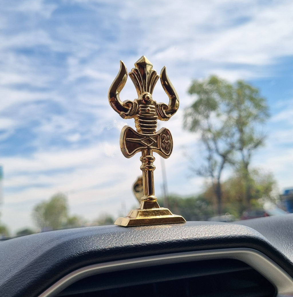 Gold Plated Premium Car Desk Trishool