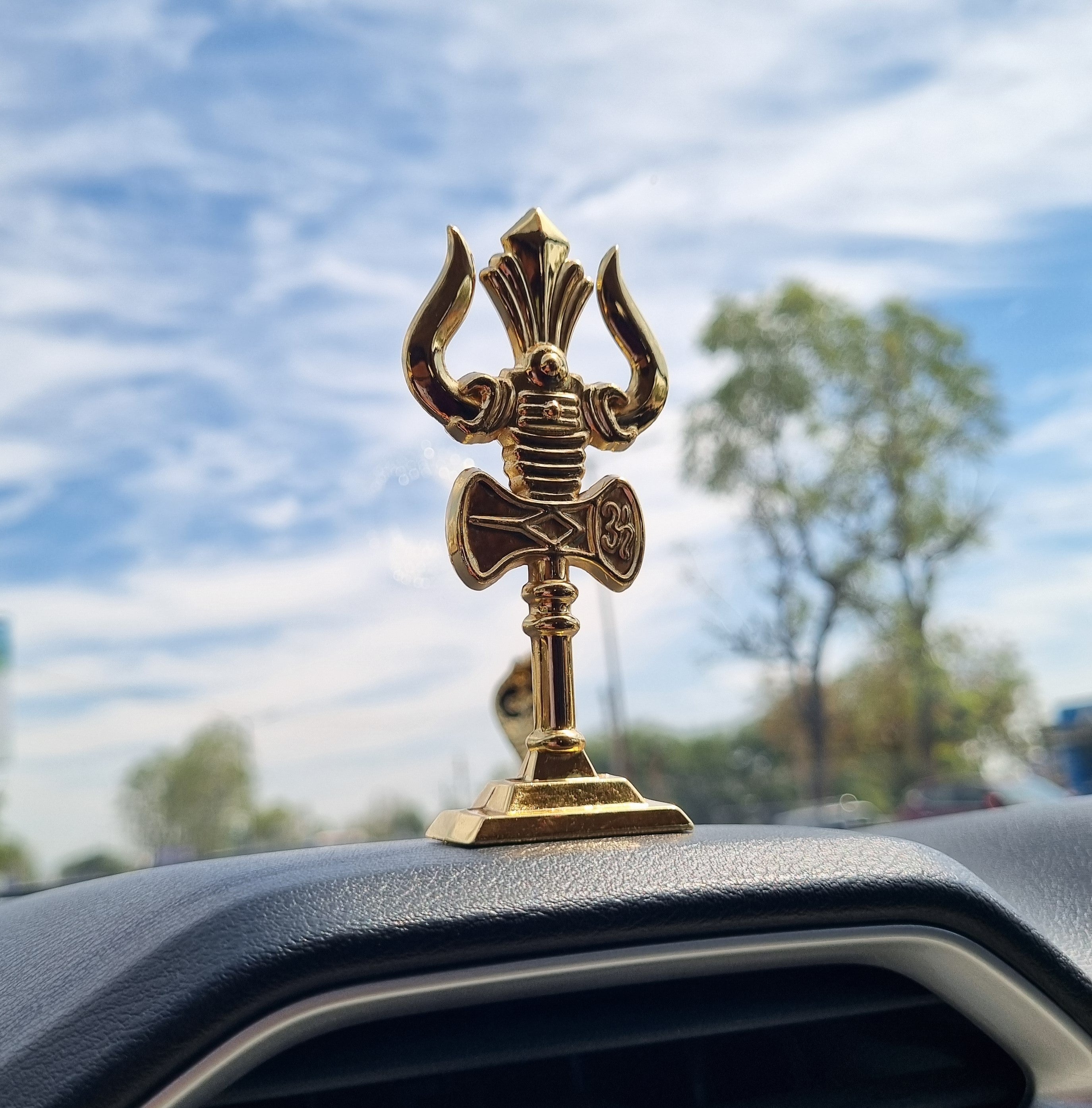 Gold Plated Premium Car Desk Trishool