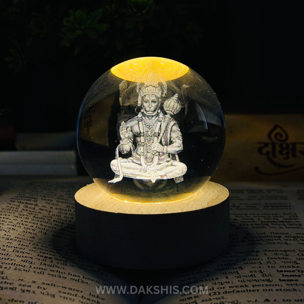 Hanuman Ji 3D Crystal Divine Lamp