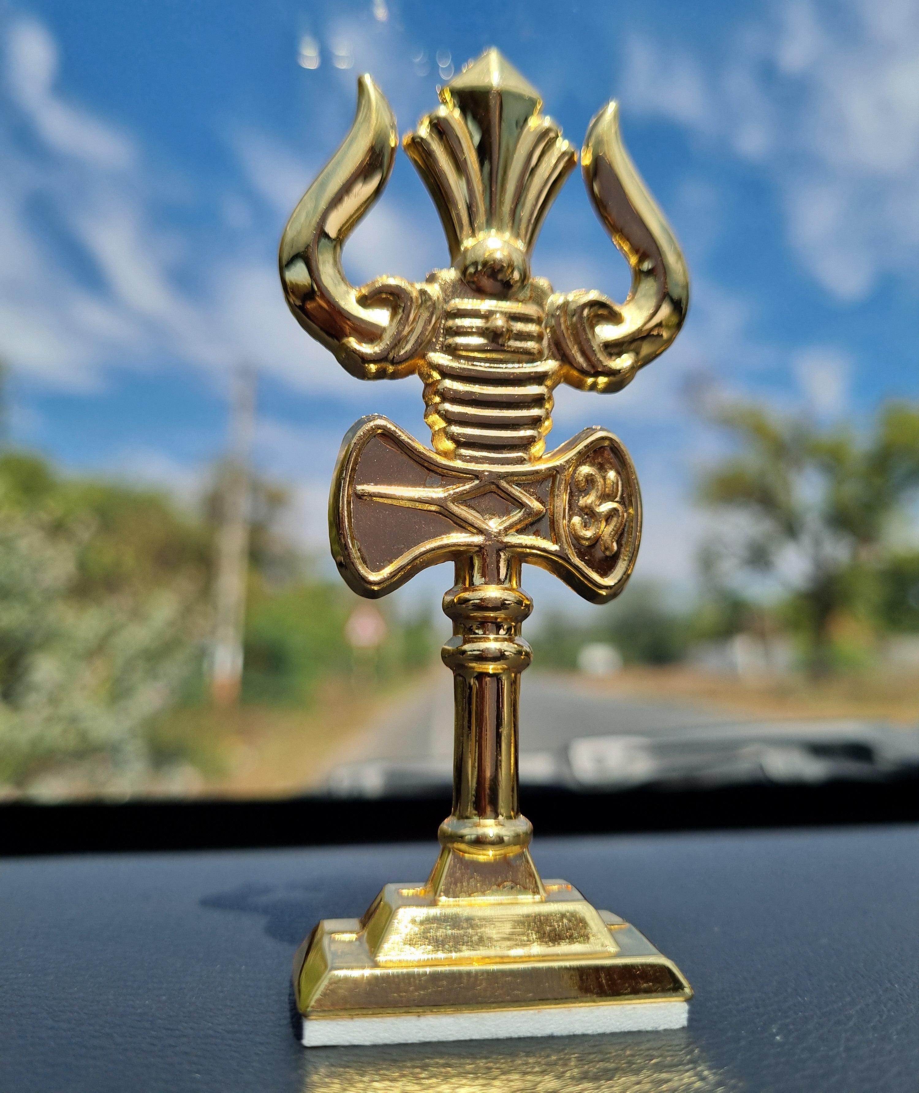 Gold Plated Premium Car Desk Trishool