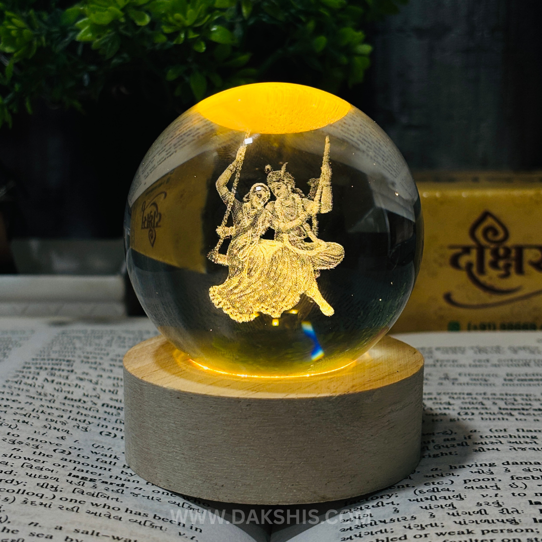 Radhe Krishna 3D Crystal Divine Lamp