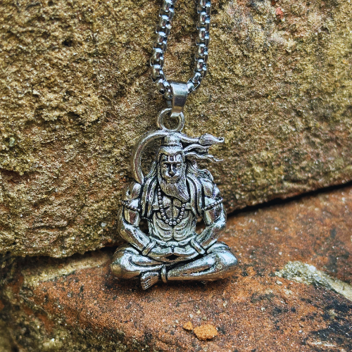 Silver Plated Hanuman Locket With Chain