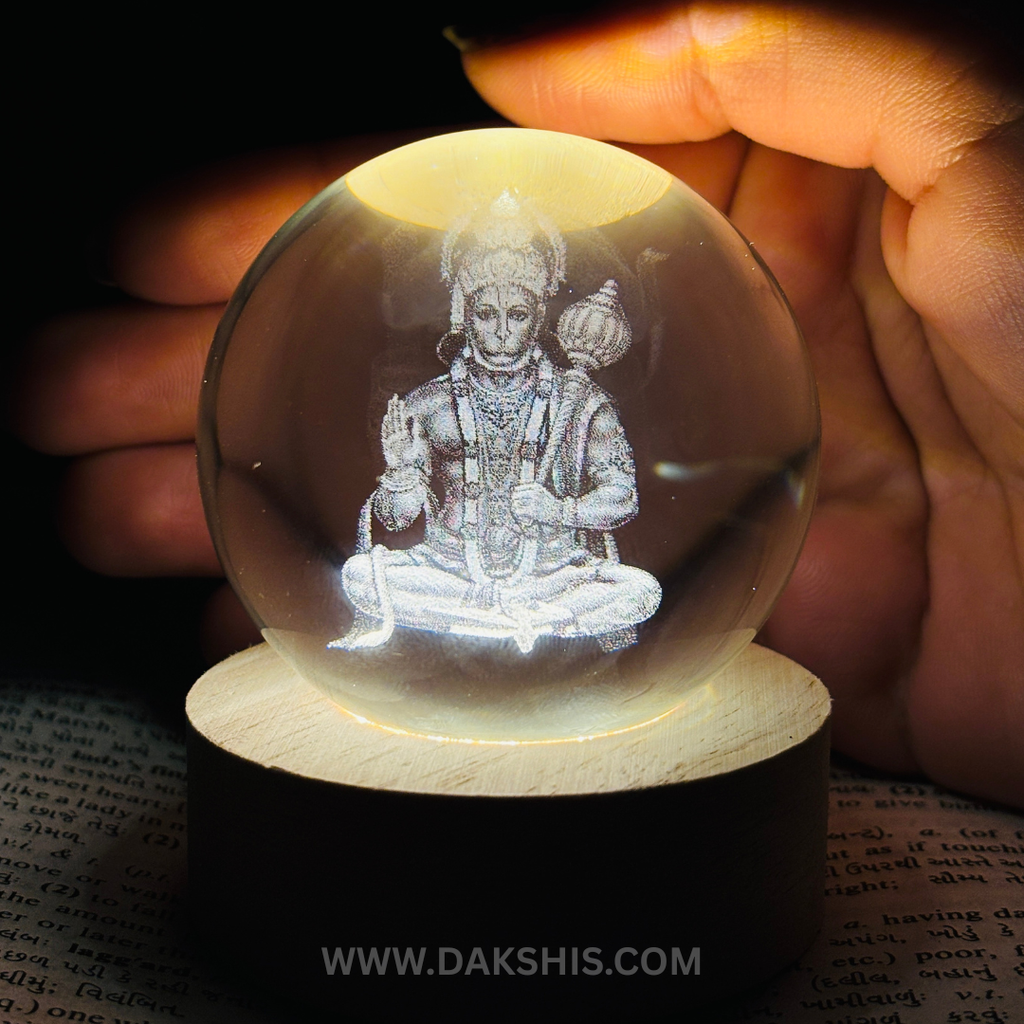 Hanuman Ji 3D Crystal Divine Lamp