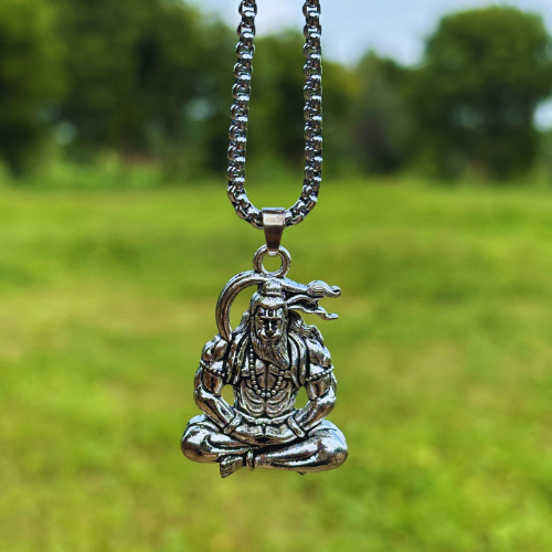 Silver Plated Hanuman Locket With Chain