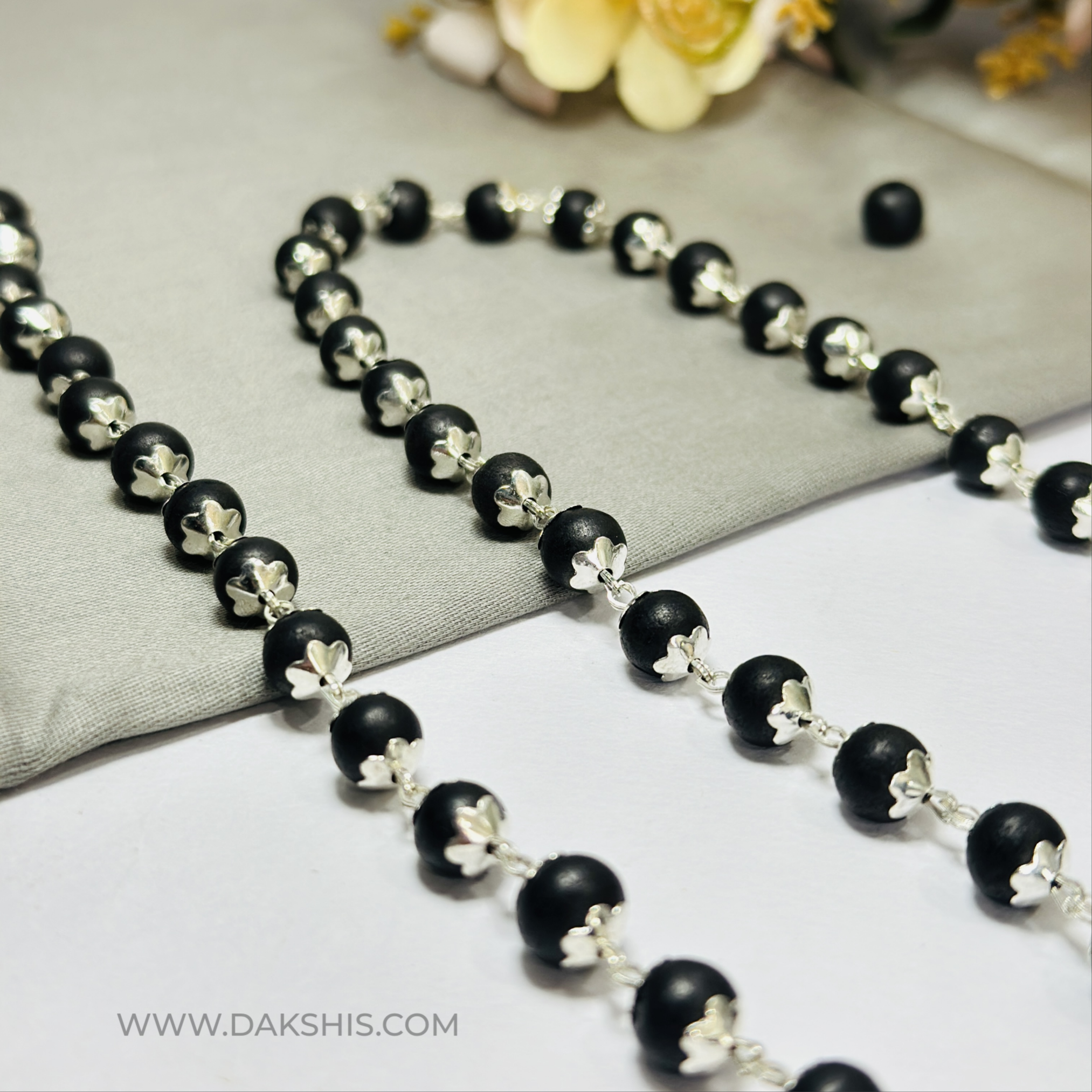 Karungali Silver Cap Malai - Certified