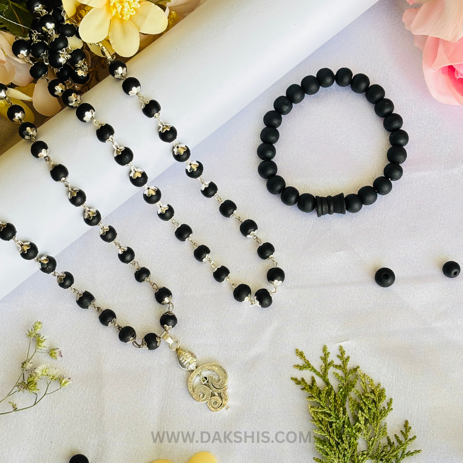 Karungali & Lord Murugan Trishul & Bracelet Energy Combo